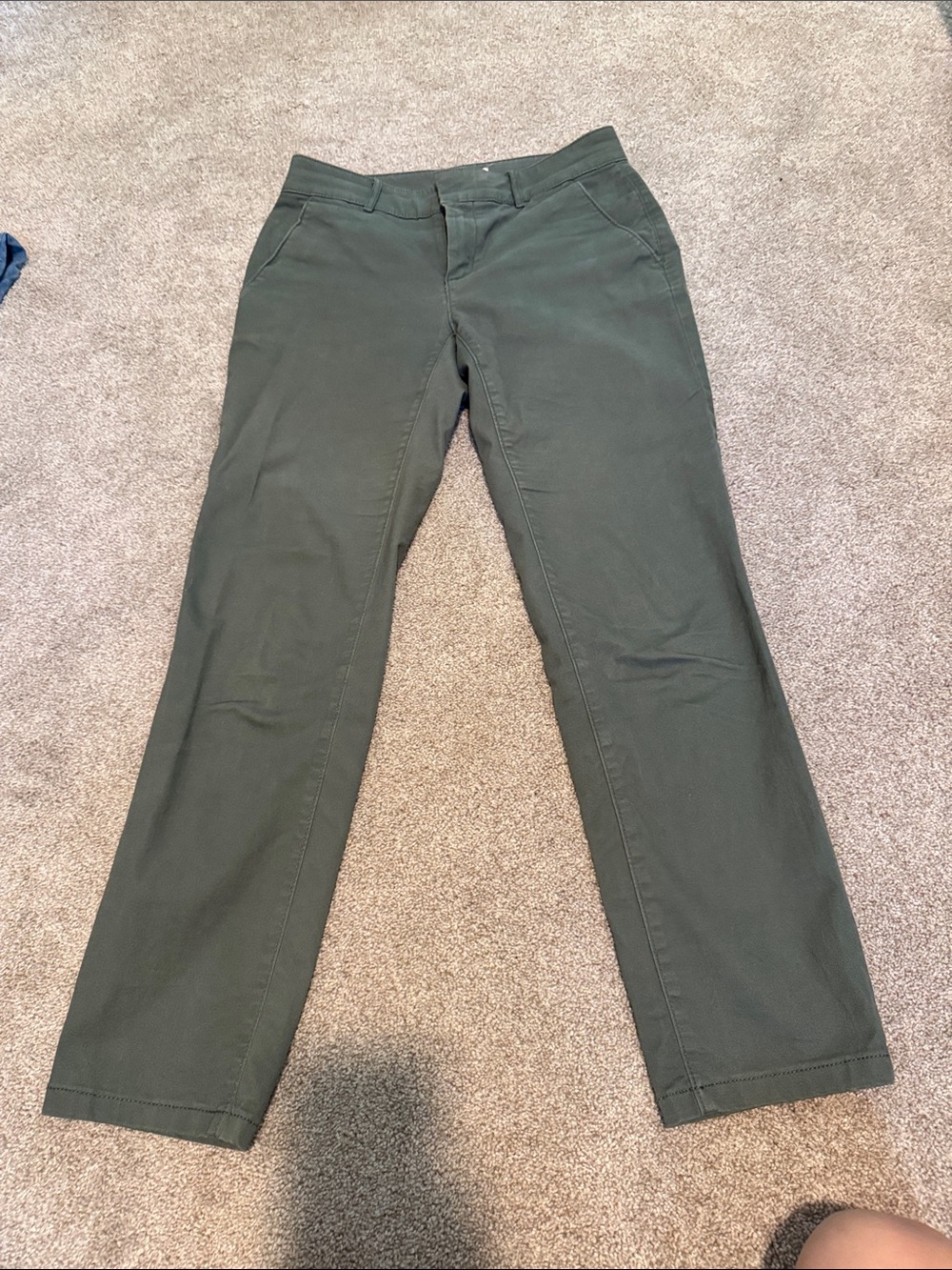 LOFT Olive Green Straight-Leg Pants